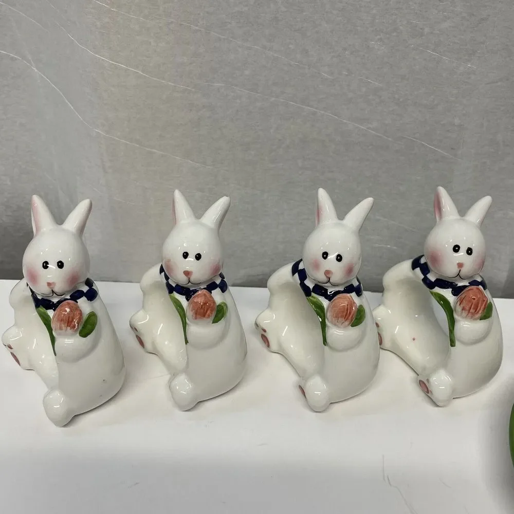 Easter Bunny Rabbit Napkin‎ Holders (4) Mercuries